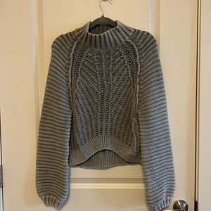 Free people size xs knit turtleneck sweater in gray